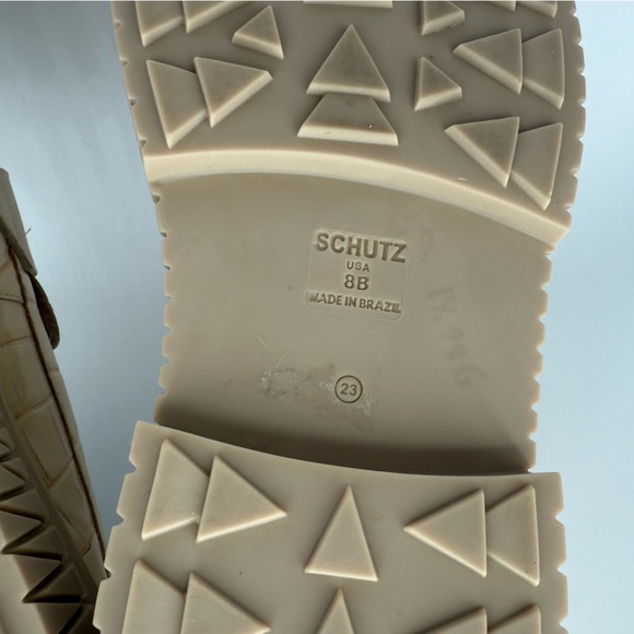 SCHUTZ Viola Croc Embossed Leather Chunky Slip On Loafers Size 8B - Picture 7 of 17